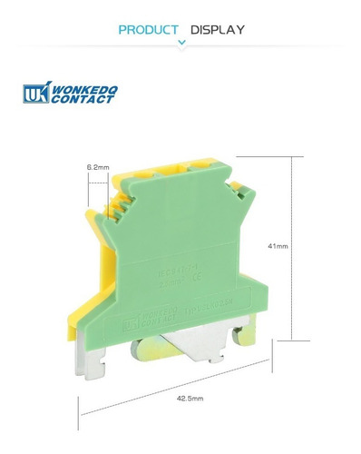 Borne De Conexion A Tierra 2.5mm Para Uslkg2.5n Wonkedo