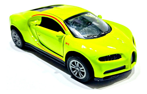 Auto Bugatti Chiron Coleccion Esc 1:43 Metal Abre Puertas Verde Lima