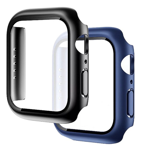 Capa Bumper Película Proteção Anti Risco Para Apple Watch 8 Modelo E Cor Preto 44mm