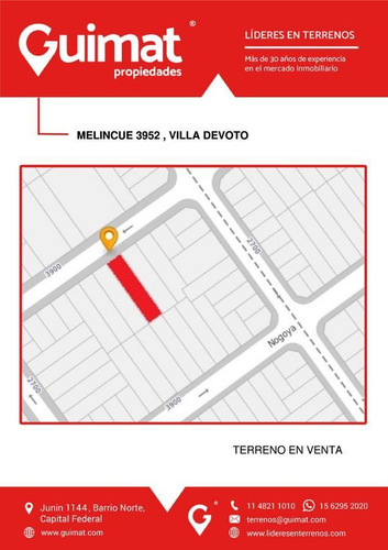 Imagen 3 de 10 de Terreno 10x40mts - Villa Devoto - Lideres En Terrenos - Guimat Propiedades