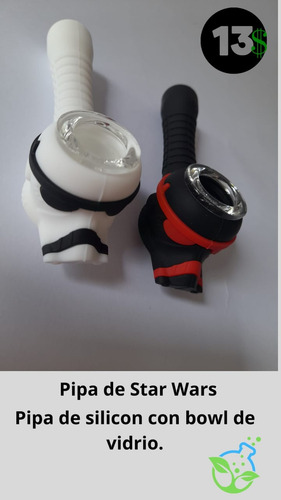 Pipas De Silicon Con Bowl De Vidrio Star Wars