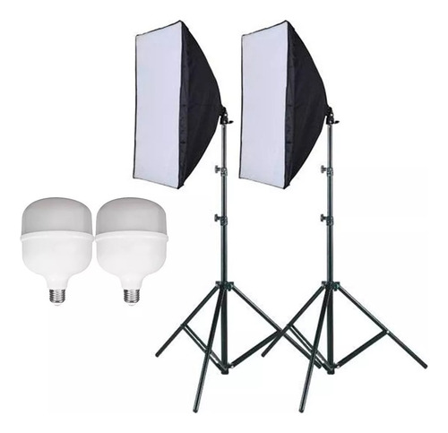 Kit 2 Soft Box 50 X 70 Com Lampadas Led Estudio Luz Continua