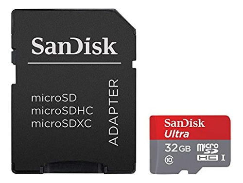 Memoria 32 Gb Microsd Tarjeta Con Adaptador Color Grisrojo