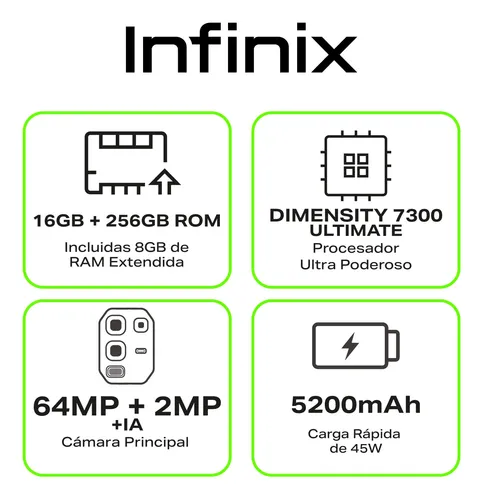 Celular Infinix Note 50s 5g+ Nfc 256gb Ram 8+8 5200 Mah