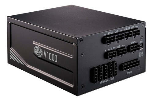 Fonte de alimentação preta modular Cooler Master V 1000w 80+ Platinum