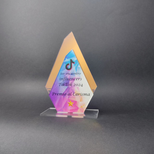 Trofeos Acrilico Reconocimiento 15 Cm Impreso Uv