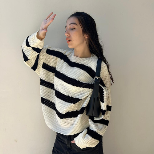Sweater Rayado Pack X 2 De Hilo Lana Punto Inglés