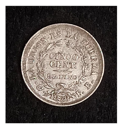 Bolivia 5 Centavos 1888 Exc Plata Km 157.2 Fecha Grande