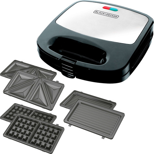 Waflera Sandwichera Parrilla Black Decker Antiadherente 3en1