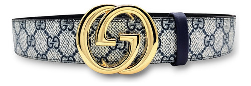 Cinturon Gg Moda Unisex Marmont Azul Diseño De La Tela Hebilla G-n Oro Talla M