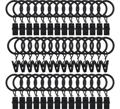 42 Anillos De Cortina Con Clips For Varilla De 5/8 Pulgadas