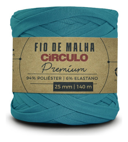 Fio Malha Premium 25mm Circulo 140m Tricô Crochê Tapeçaria Cor Turquesa - 2194