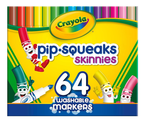 Marcadores Crayola Lavables Trazo Fino 64unidades No Toxico