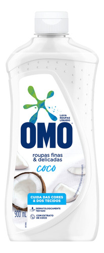 Sabão líquido Roupas Finas e Delicadas Coco Frasco 900ml Omo