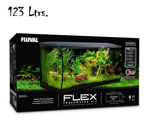 Kit Acuario Fluval Flex Led Concavo De 123  Ltrs.