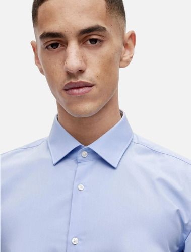 Camisa Hugo Boss Slim Fit C-jenno Ml Azul