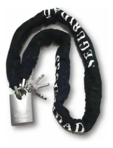 comprar Cadena 120cm Candado 3 Llaves Anticorte Resistente Recubierta Color Negro