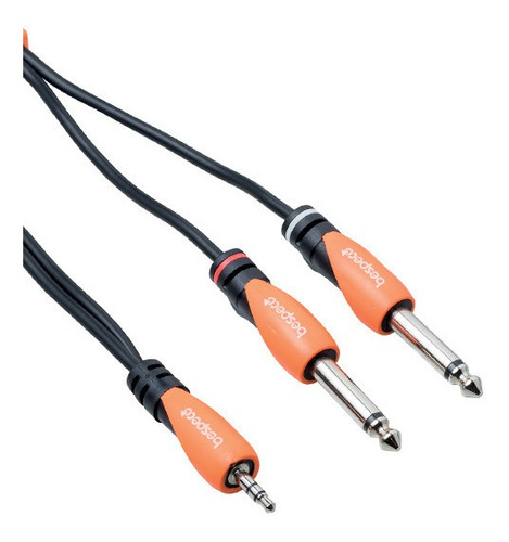 Imagen 1 de 2 de Cable Bespeco Mini Plug St A 2 X Plug 6,5 Mono 3m Blister 