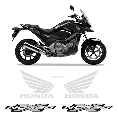 Adesivo Moto Honda Nc 750x 2011/2016 Emblema Prata Refletivo
