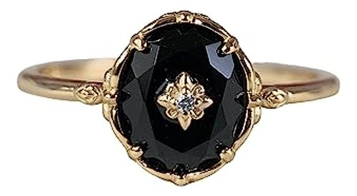 Anillo Onix Negro Para Mujer Anillo Oro Anillo Unico P