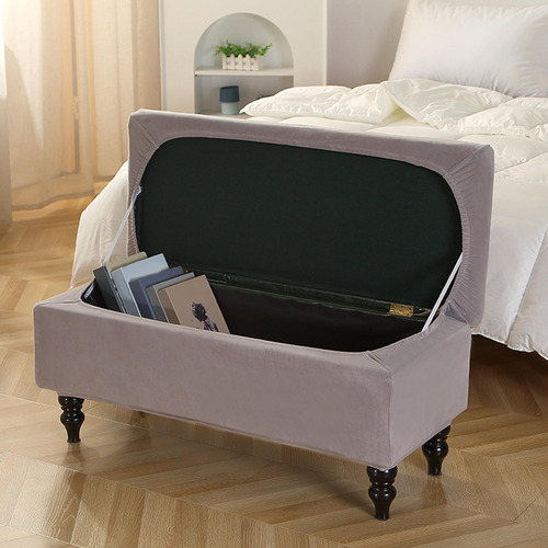 Funda Otomana Rectangular Para La Mayoría De Los Gris Claro