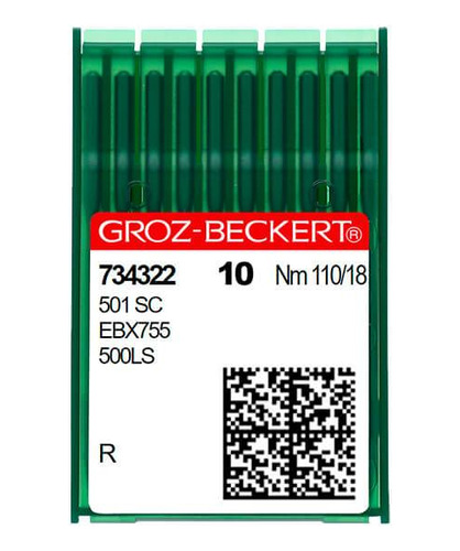 20 Agujas Groz-beckert® 501 Sc /1807 D/755 H - 110/18, R