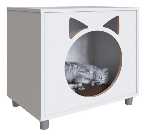 Mesa De Noche Para Mascotas Commodity Pet001cat Blanco Mdf