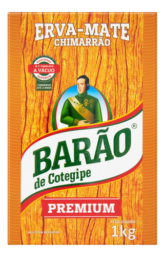 Erva-mate Barão de Cotegipe chimarrão a vácuo premium sem glúten 1 kg