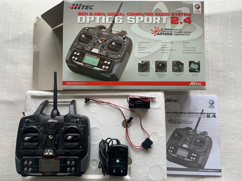 Radio Hitec Optic 6 2.4ghz Afhss, 6 Canales Casi Sin Uso (Usado)