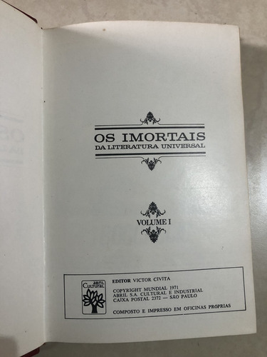Livros Coleção Os Imortais Da Literatura Universal - 53 Volumes Completos - Vários Autores - Editora Abril Pl031 (Usado)
