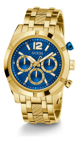 Reloj Guess Para Hombre Resistance Elegante Caballero Correa Dorado