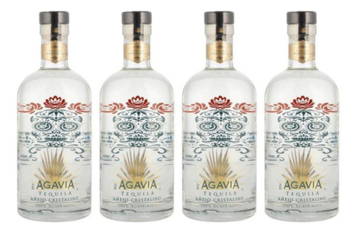 Pack De 4 Tequila Agavia Añejo Cristalino 750 Ml