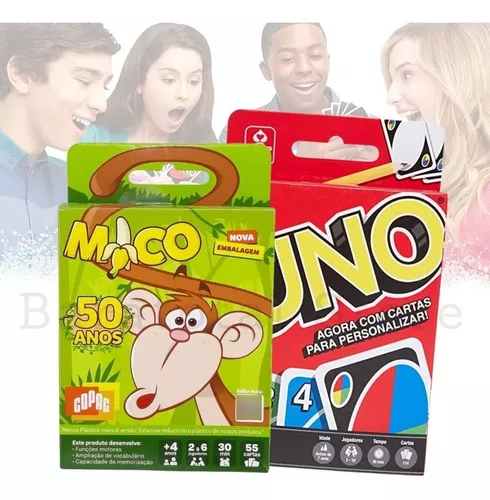 Jogo De Cartas Do Mico + Uno Personalizado Baralho Jogos