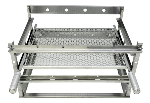 Imagem 4 de 8 de Suporte 5 Espetos Inox Churrasqueiras Alvenaria 61cm +grelha