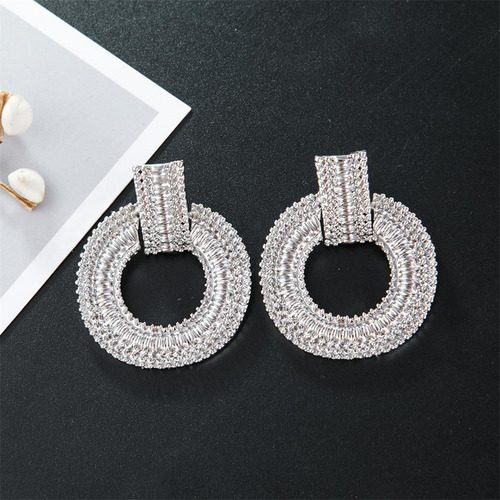 Pendientes Colgantes Para Mujer Pendientes Metálicos Plata