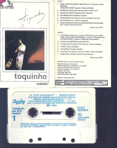 Toquinho A Luz Do Solo Cassette Nuevo