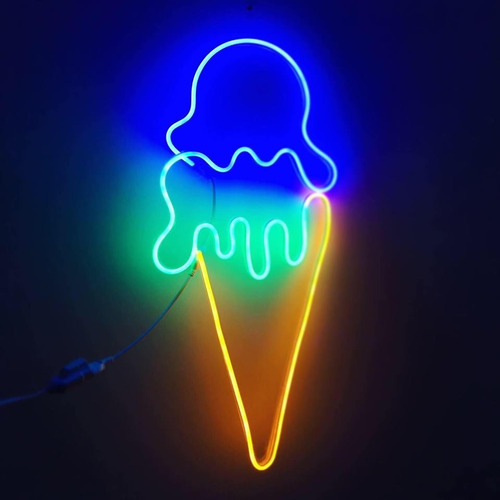 Cartel Neon Led Helado A Pedido