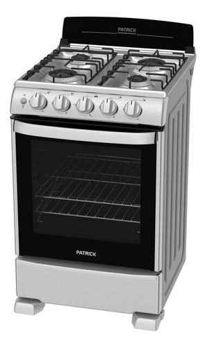 Imagen 4 de 7 de Cocina Patrick Diseño CP6855AI gas natural 4 hornallas inoxidable 220V puerta con visor
