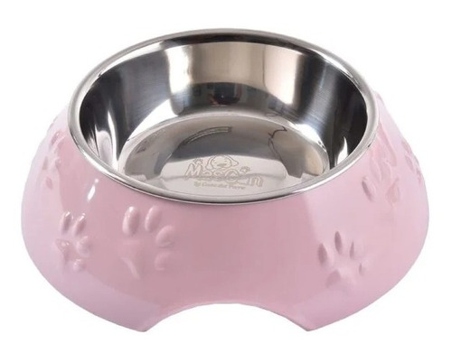 Plato Huellitas Rosado Para Perros Talla L  Coscupets