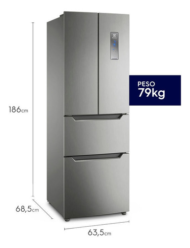 Refrigerador Multidoor Frost Free 298l Electrolux - Erfwv2hu Color Plateado