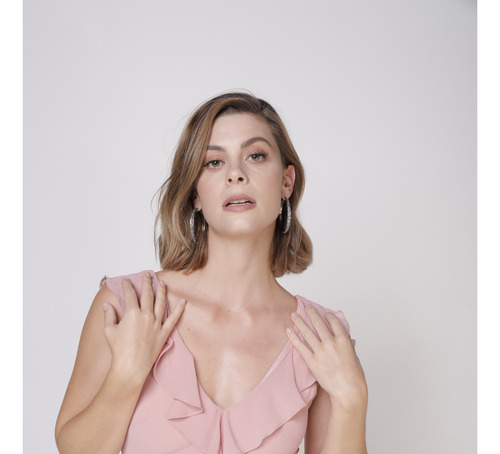 Vestido Largo De Fiesta Con Olanes Rosa Para Mujer Devendi