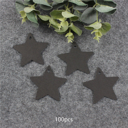 5 X 100x Etiquetas De Regalo En Forma De Estrella Negro