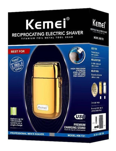 Afeitadora Shaver Profesional Kemei Km Tx1 Barber Dorado