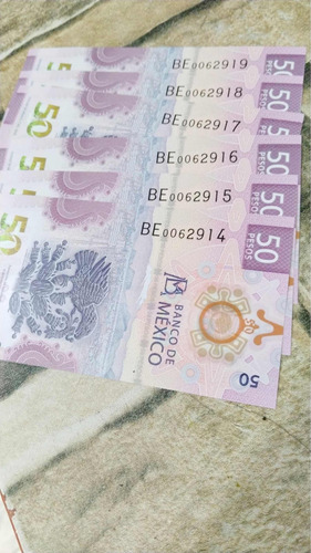 Billete De $50 Pesos Ajolote Serie Be