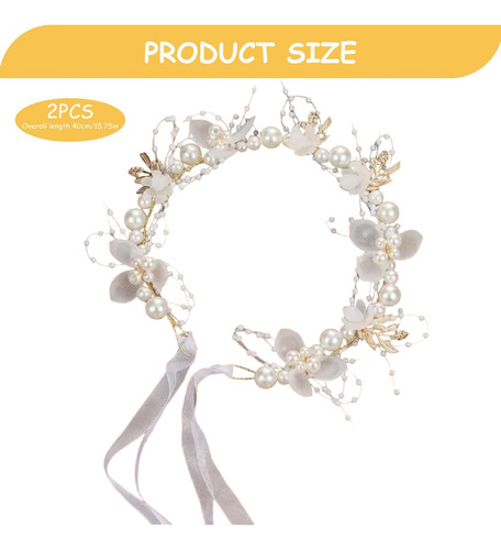 2 Tocados Para Niña De Las Flores Diadema De Perlas Metal