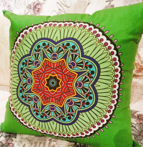 Fundas De Cojines Reversibl Bohemios Con Rellenos 45cm 1par