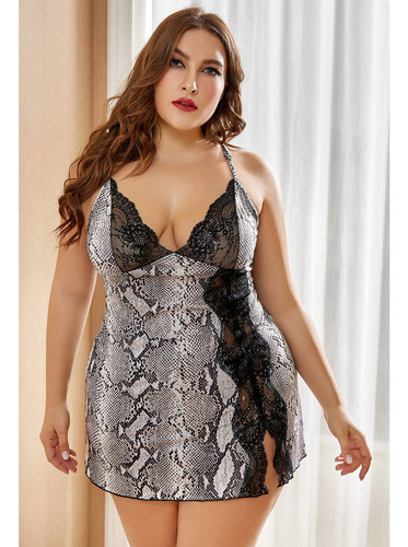 Vestido De Dormir Con Cuello En V Para Mujer, Lencería De En