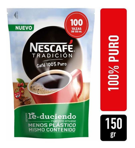 Nescafé Tradición Instantaneo Clasico 100% Puro Doypack 150g