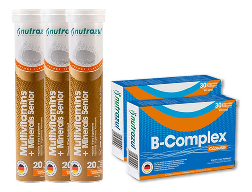 3 Multivitamínicos Senior + 2 B-complex Nutrazul (pack 5 U) 