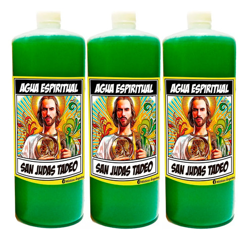 3 Piezas Agua Espiritual San Judas Tadeo